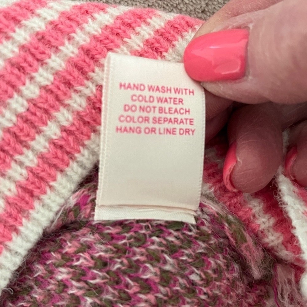 So Me Pink and White Patterned Sweater Size XL NWT - Picture 11 of 11